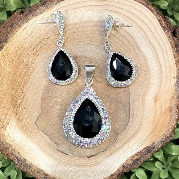 ⚡️Mega Sale⚡️ Elegant Silver925 and rhinestone necklace and earrings set - Picture 1 of 9